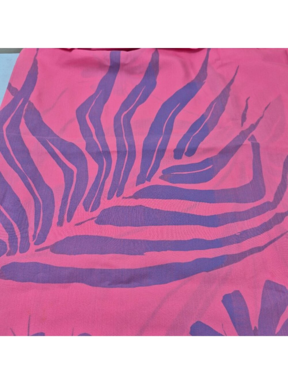 Vintage Large Square Scarf 54x54 Pink Purple Floral Abstract Wrap Shall